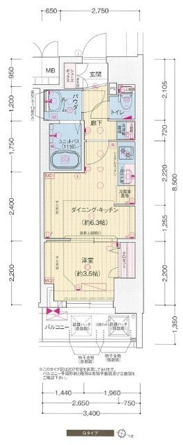 プレサンス福島吉野ミナージの間取り