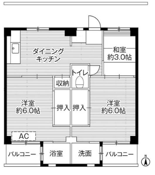 ビレッジハウス江戸川台2号棟の間取り