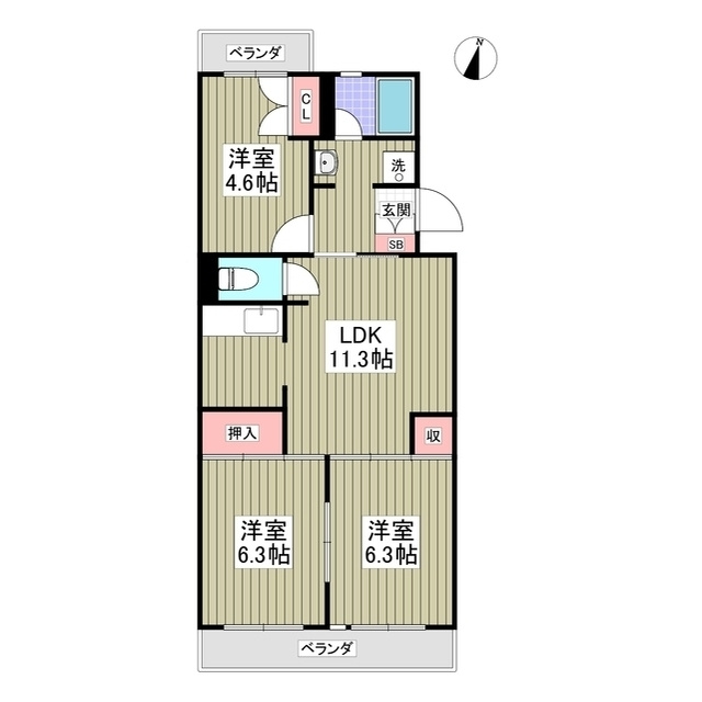 大津ヶ丘ハイツの間取り