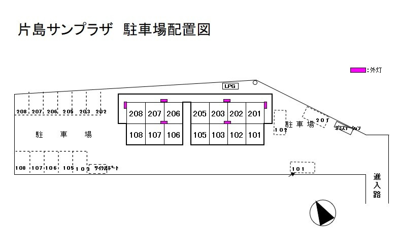 片島サンプラザのその他|駐車場配置図