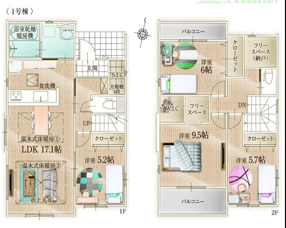 鎌倉市梶原3丁目新築戸建て　1期1号棟の間取り|間取図「鎌倉市梶原3丁目新築戸建て　1号棟」