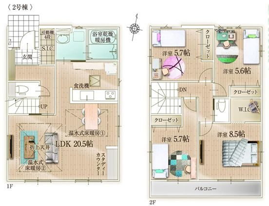 鎌倉市梶原3丁目新築戸建て　1期2号棟の間取り|間取図「鎌倉市梶原3丁目新築戸建て　2号棟」