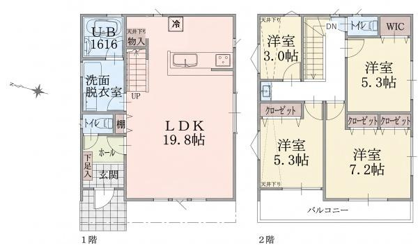 横浜市泉区白百合１丁目の新築一戸建の間取り|ゆとりのある4LDKの新築戸建です！
お気軽にお問い合わせください。
