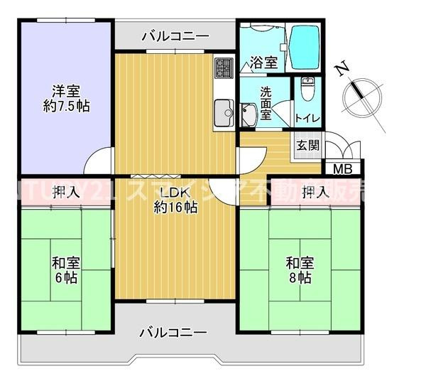 【間取り】 | フルーレ藤阪3号棟
