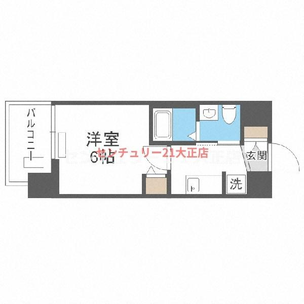 大阪市港区市岡元町１丁目の賃貸マンションの間取り