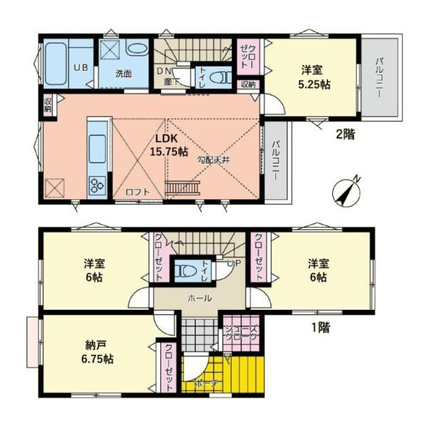 鎌倉市大船の新築一戸建の間取り