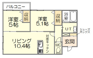 【間取り】 | プラージュ銭函