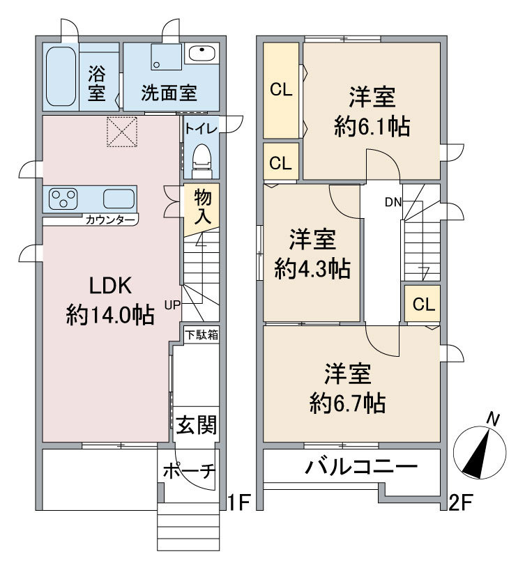 ヴィラ藤塚C・Ｄの間取り