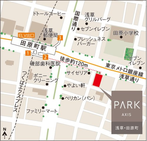 パークアクシス浅草・田原町の地図