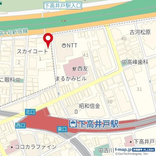 スカイコート下高井戸の地図