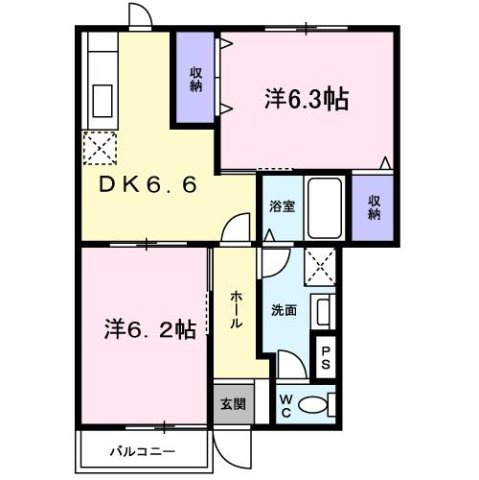 【間取り】 | コスモハイツ　Ａ