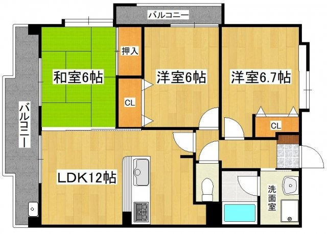 【間取り】 | カーサフェリーチェ淡海 | 3LDK