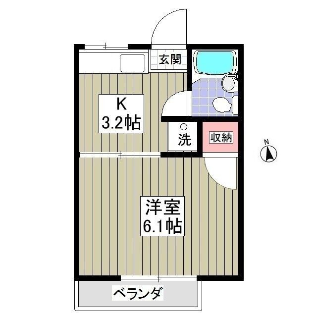 千葉市中央区大巌寺町のアパートの間取り