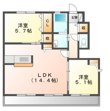 ブランドール山崎壱番館の間取り
