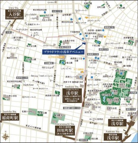 プラウドフラット浅草アベニュー【おとり物件なし】#学生・社会人にオススメ！初期費用分割払いOK！の地図