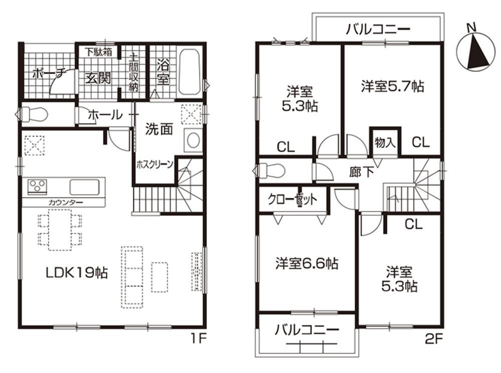 小牧市東第5(全2棟)の間取り