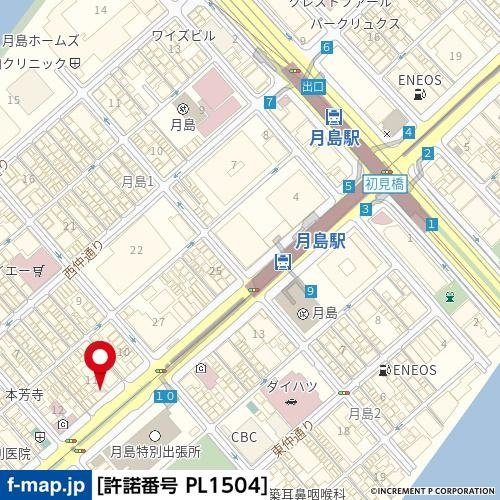 アンディーン月島の地図