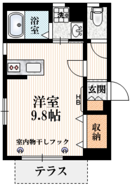 シェモアⅡの間取り|カウンターキッチン