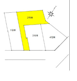 茅ヶ崎市東海岸北５丁目　新築戸建　全４棟２号棟の区画図
