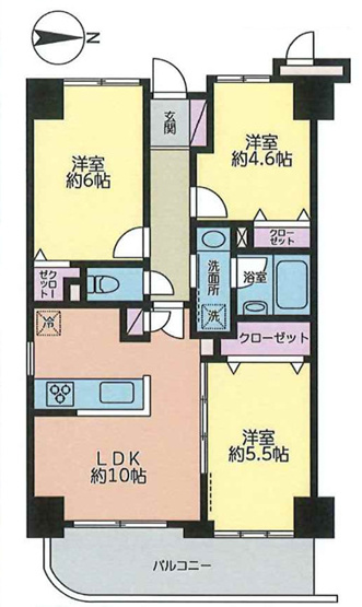 【間取り】 | ダイアパレス海老名　11階　3LDKリフォーム済み【仲介手数料無料】 | 【仲介手数料無料でご紹介可能です】大樹不動産