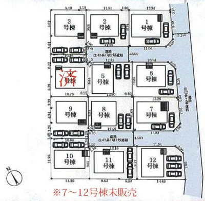 【区画図】 | 宮下町新築戸建 | 区画図は、土地の形状、境界、道路との関係を詳細に示す図面土地の正確な位置、面積、形状を把握し購入や建築計画の判断に不可欠です。区画整理や開発状況も示され、将来的な土地利用のイメージを掴む上でも重要ね。