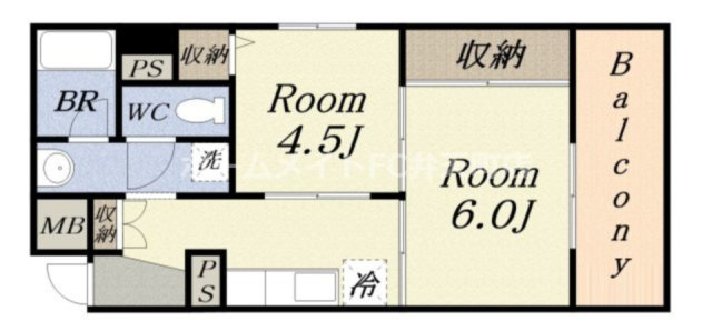 【間取り】 | シャトー弁天弐番館