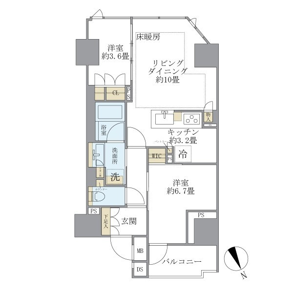 Ｂｒｉｌｌｉａ　上野松が谷　Ｔｈｅ　Ｒｅｓｉｄｅｎｃｅの間取り