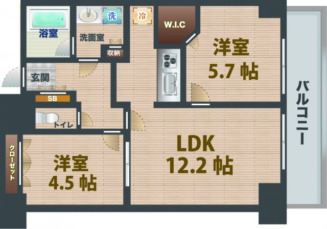 【間取り】 | レジディア杉並方南町 | 2LDKのお部屋です。