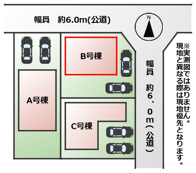 ハートフルタウン宇都宮市中今泉5丁目28番の区画図|【全3棟】各号棟の詳細については、お気軽にお問い合わせください♪