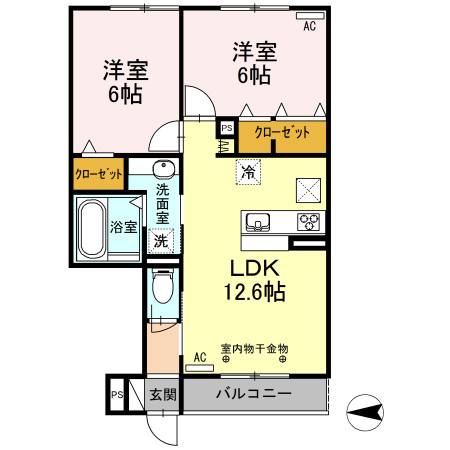 メゾン　ド　パディの間取り