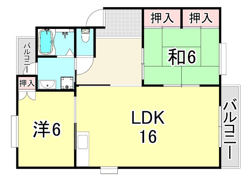 ハイツ瓦木の間取り