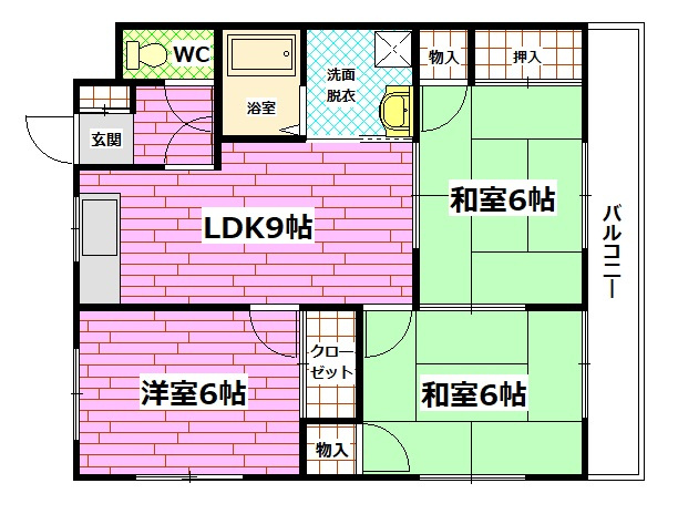 ハイツ谷中 B棟の間取り