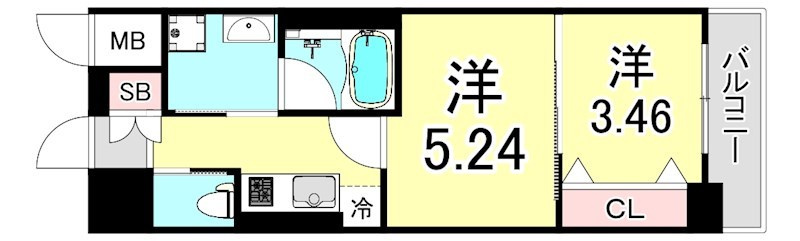 西宮北口プライマリーワンガーデンテラスの間取り
