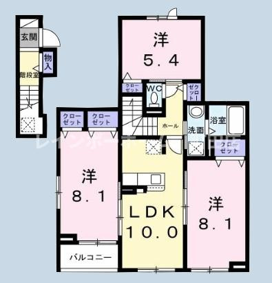 フォンテーヌ５※初期費用分割あと払いサービス利用可能物件の間取り