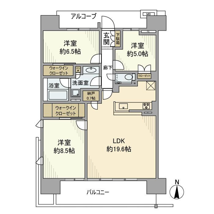 プラウドシティ塚口マークスカイの間取り