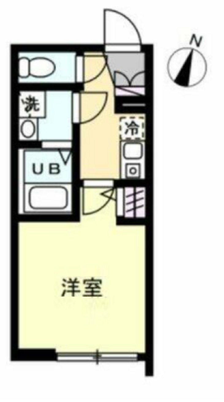 アークオーシャン大森の間取り|南向きの1K洋室5.33帖と少しコンパクトですが
バストイレ別独立洗面台！