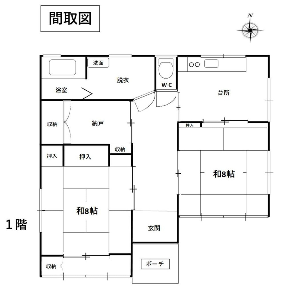 高崎市日高町　中古戸建の間取り