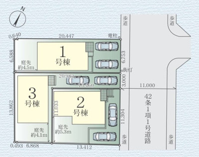 【区画図】 | 伊勢原市八幡台　全３棟　新築住宅