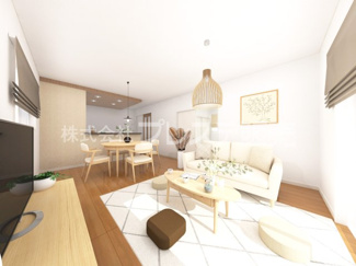 【居間・リビング】 | 奈良市中山町の新築一戸建 全３区画 | ３号地リビング完成イメージ／南向きですので、陽あたり良好です♪※モデルハウスあり