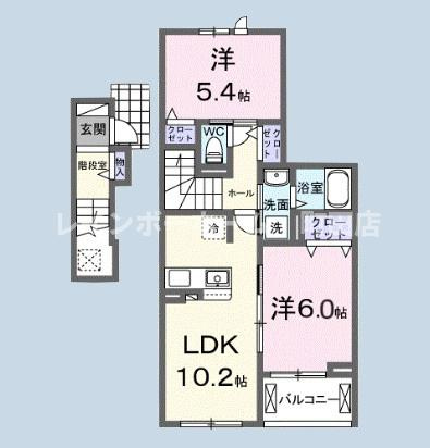 フォンテーヌ５※初期費用分割あと払いサービス利用可能物件の間取り