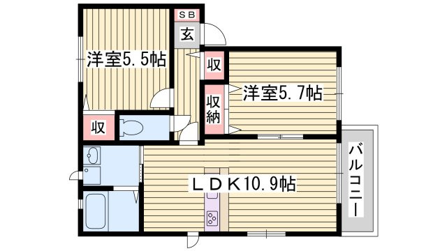 シャーメゾン白国の間取り
