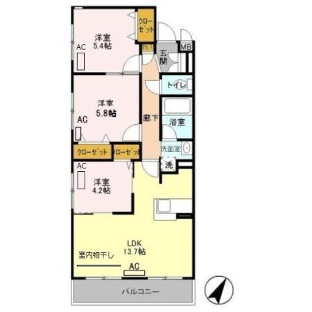 【間取り】 | クレア立川(クレアタチカワ)