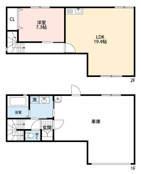 【間取り】 | Ｇａｒａｇｅ　Ｖｉｌｌａ　西岡崎
