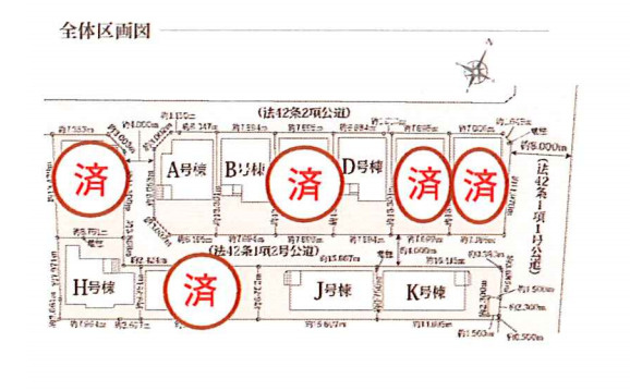さいたま市北区奈良町42番　新築一戸建て　ハートフルタウン　Hの区画図|H号棟