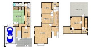 【間取り】 |  少林寺町東３丁　中古戸建 | 【ＬＤＫ約２３帖】暮らしの中心となるリビングは、家族みんなが心地よく過ごせる癒しの空間ですよ！