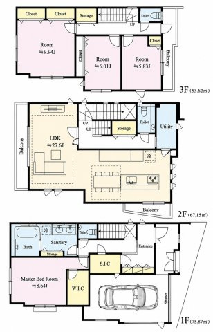 【間取り】 | 上目黒中古戸建＿「長期優良住宅」認定邸宅