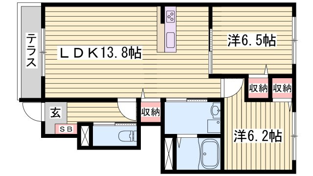 シャーメゾン・ひまわりＢの間取り