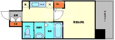 エステムコート梅田・茶屋町Ⅲネクスタの間取り|エステムコート梅田・茶屋町IIIネクスタ　開放感のある間取り