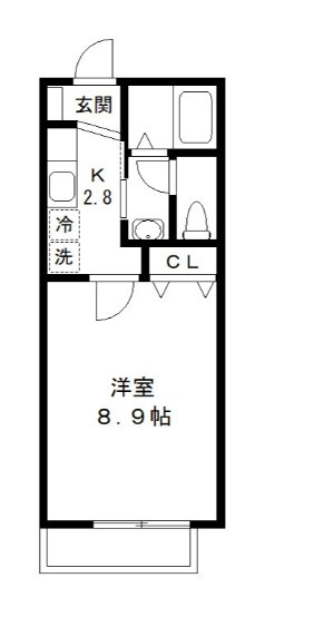松戸市千駄堀のアパートの間取り