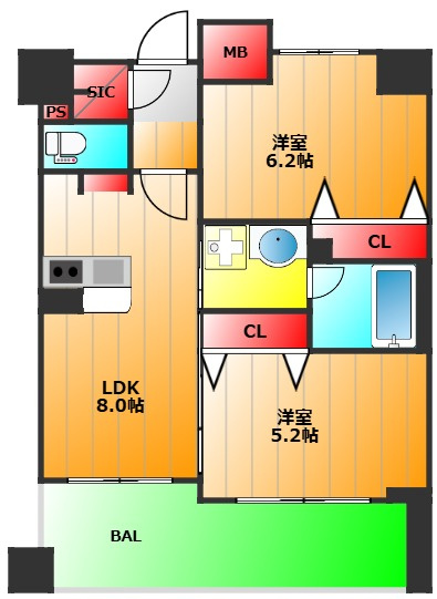 エステムプラザ本町クロスの間取り|現状有姿